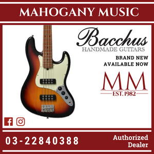 Bacchus BJB-2-RSM/M- 3TS Universe Series Roasted Maple Electric Bass, 3 Tone Sunburst