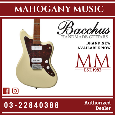 Bacchus BJM-1RSM/M-OWH Universe Series Roasted Maple Electric Guitar, Olympic White