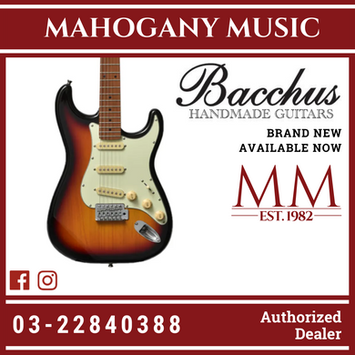 Bacchus BST-1-RSM/M-3TS Universe Series Roasted Maple Electric Guitar, 3 Tone Sunburst