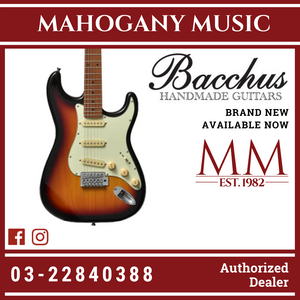 Bacchus BST-1-RSM/M-3TS Universe Series Roasted Maple Electric Guitar, 3 Tone Sunburst