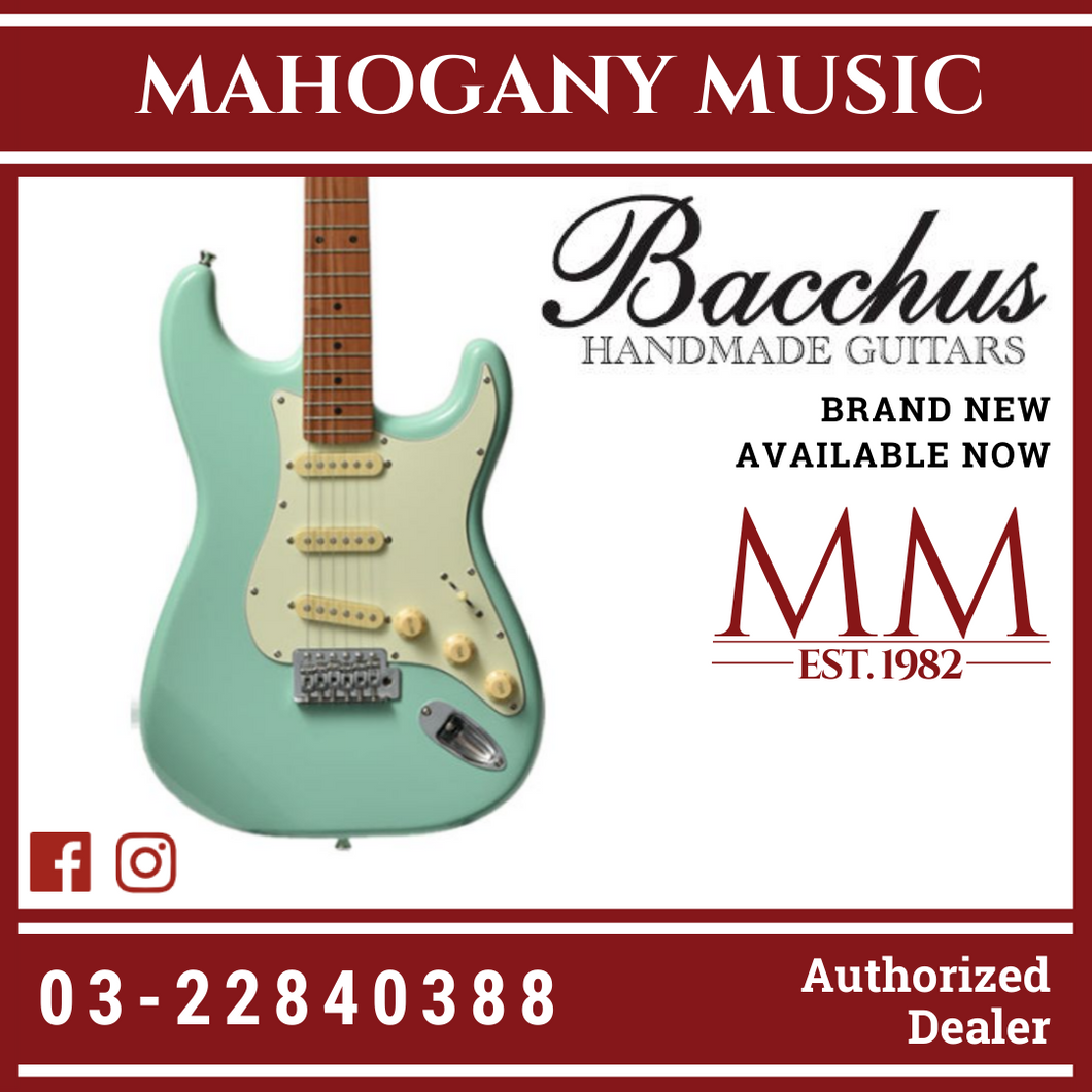 Bacchus BST-1-RSM/M-SFG Universe Series Roasted Maple Electric Guitar, Sea Foam Green