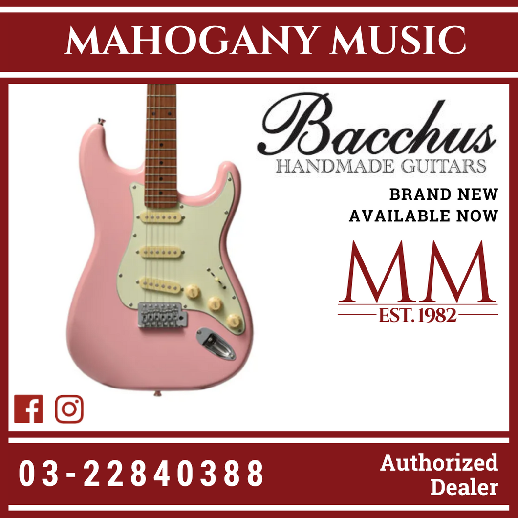 Bacchus BST-1-RSM/M-SLPK Universe Series Roasted Maple Electric Guitar, Shell Pink