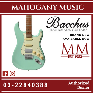 Bacchus BST-2-RSM/M-SFG Universe Series Roasted Maple Electric Guitar, Seafoam Green