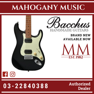 Bacchus BST-3-RSM/M-BLK Universe Series Roasted Maple Electric Guitar, Black