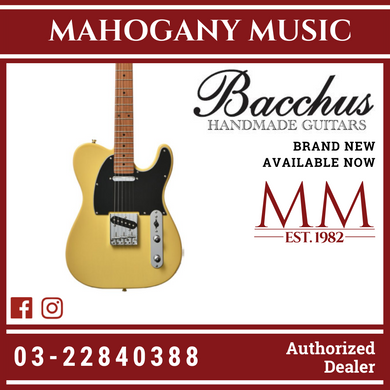 Bacchus BTE-1-RSM/M-BBD Universe Series Roasted Maple Electric Guitar, Butterscotch Blonde