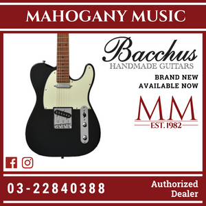 Bacchus BTE-1-RSM/M-BLK Universe Series Roasted Maple Electric Guitar, Black