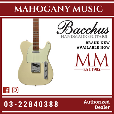 Bacchus BTE-1-RSM/M-OWH Universe Series Roasted Maple Electric Guitar, Olympic White