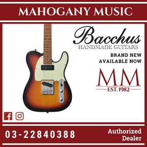 Bacchus BTE-2-RSM/M-3TS Universe Series Roasted Maple Electric Guitar, 3 Tone Sunburst