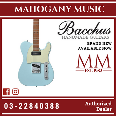 Bacchus BTE-2-RSM/M-SOB Universe Series Roasted Maple Electric Guitar, Pastel Sonic Blue