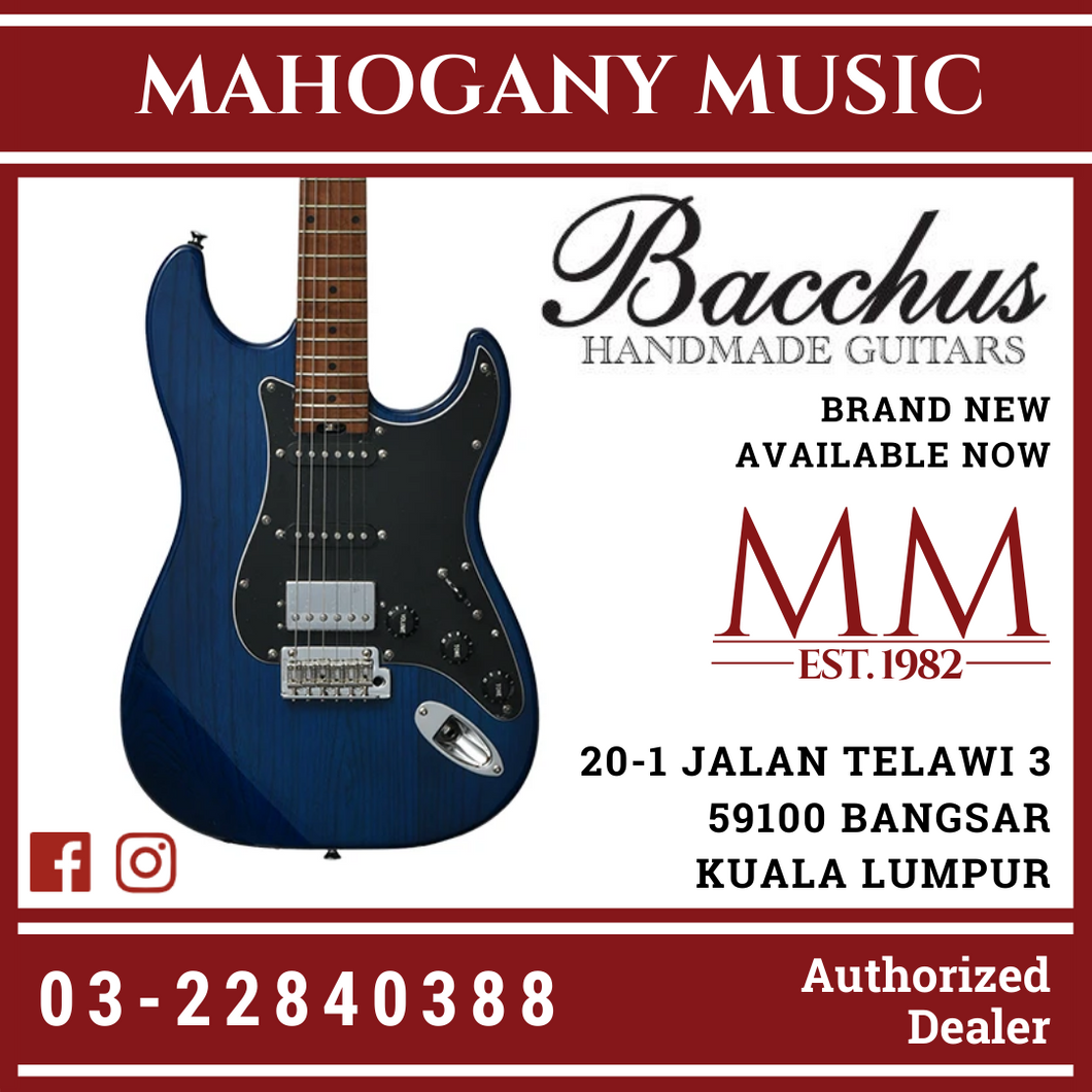 Bacchus BSH-800ASH/RSM-STB Blue Electric Guitar