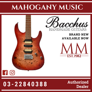 Bacchus IMPERIAL24-BP-RSM/M Universe Series Roasted Maple Electric Guitar, Red Burst