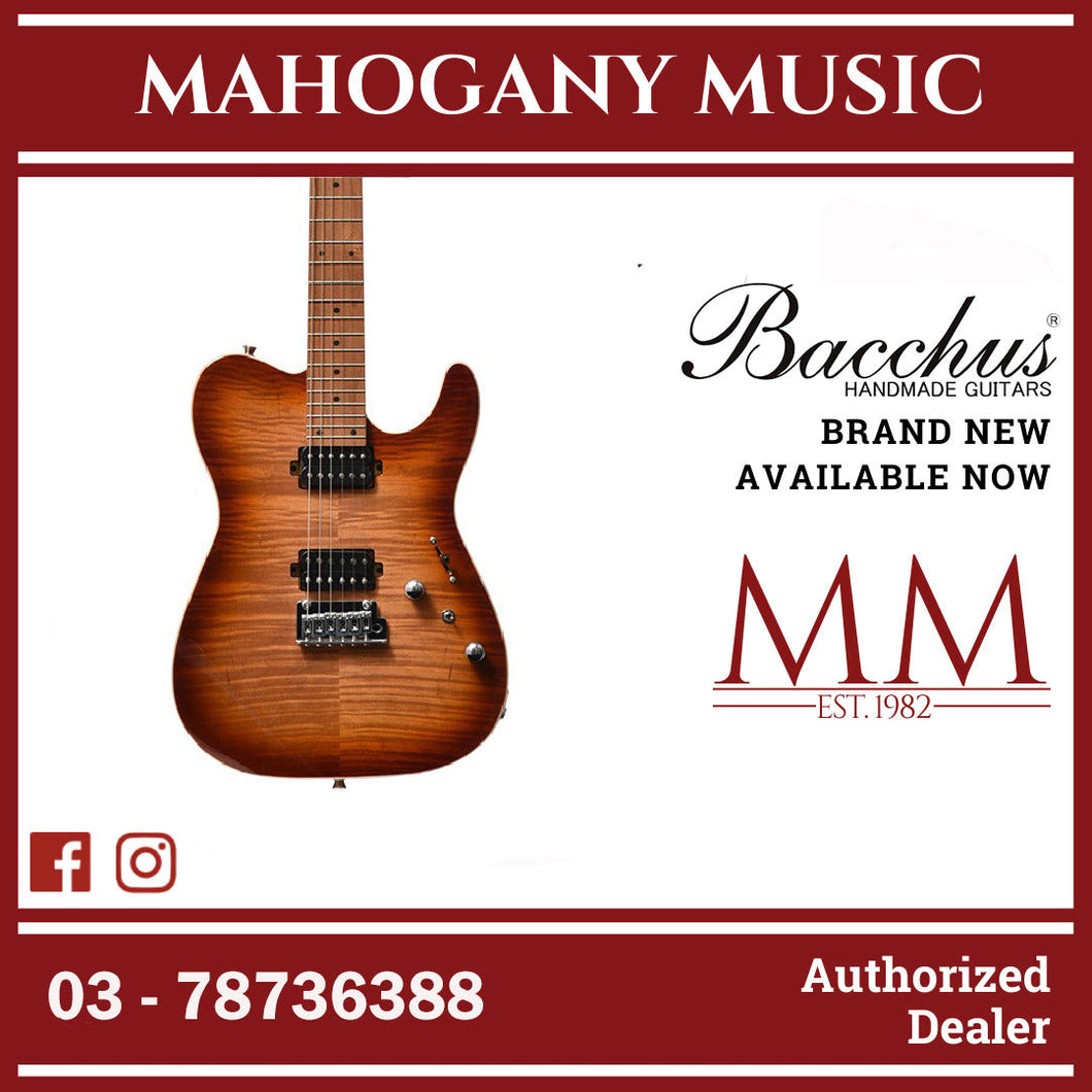 Bacchus TAC24 FMH-RSM/M N-BR-B Universe Series Roasted Maple Electric Guitar, Natural Brown Burst