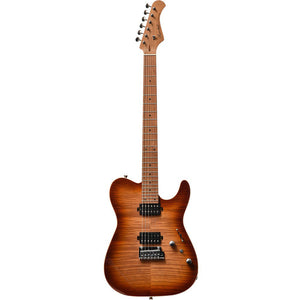 Bacchus TAC24 FMH-RSM/M N-BR-B Universe Series Roasted Maple Electric Guitar, Natural Brown Burst