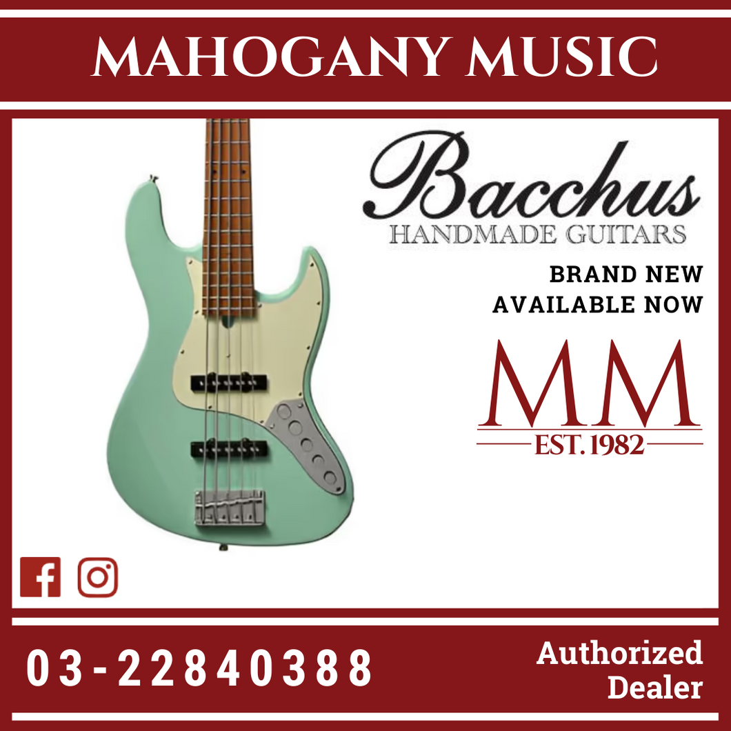 Bacchus WJB5-630-RSM/M-Act SFG 5 String Base Universe Series Bacchus, SeaFoam Green