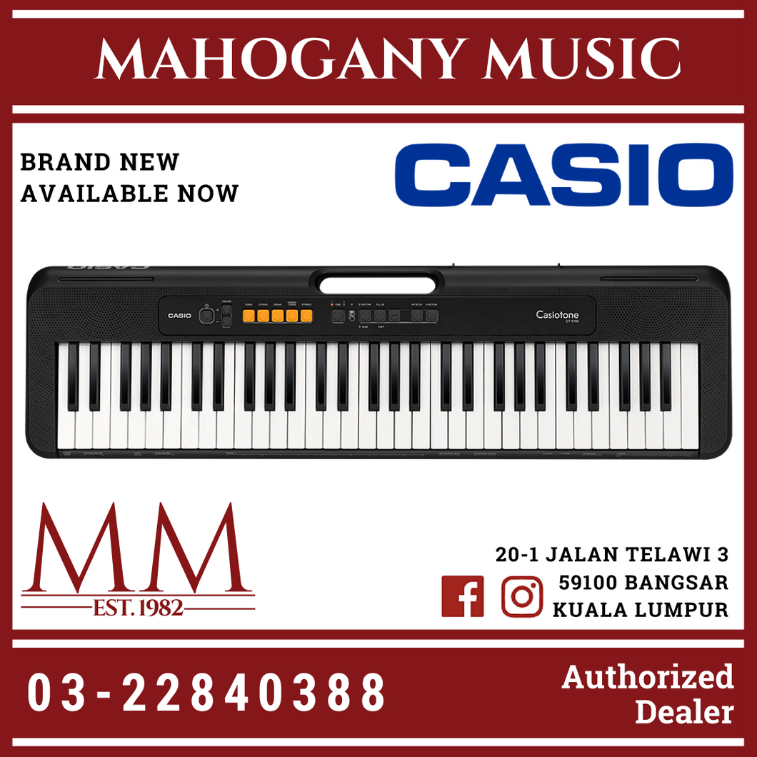 Casio Tone CTS-100 Keyboard – Mahogany Music - Main Image