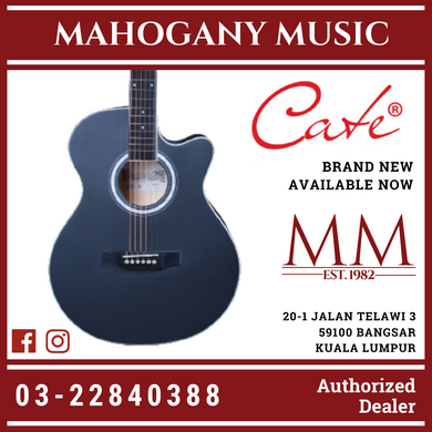 Cate QM-601C Cutaway Black Finish Acoustic Guitar