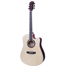 Cate 40" QM612C Cutaway Natural Acoustic Guitar