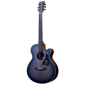 Cate 40" QM704C Black Green Finish Acoustic Guitar