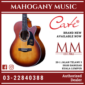 Cate 40" QM704C Cutaway Retro Finish Acoustic Guitar