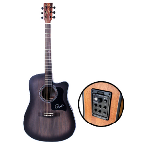 Cate 41" QM714CE Black Green Finish Acoustic Guitar