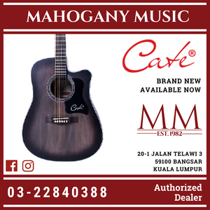 Cate 41" QM714CE Black Green Finish Acoustic Guitar