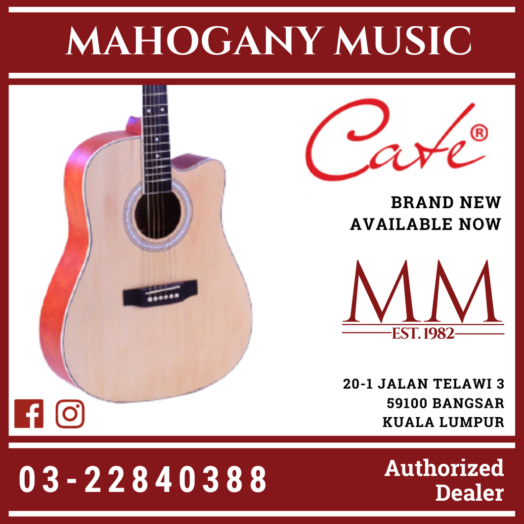 Cate QM-611 Natural Finish Acoustic Guitar