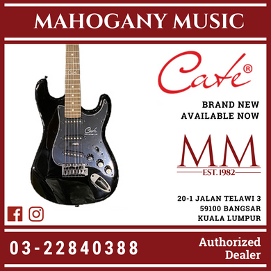 Cate QM-EK02 Black Finish Electric Guitar W/Bag