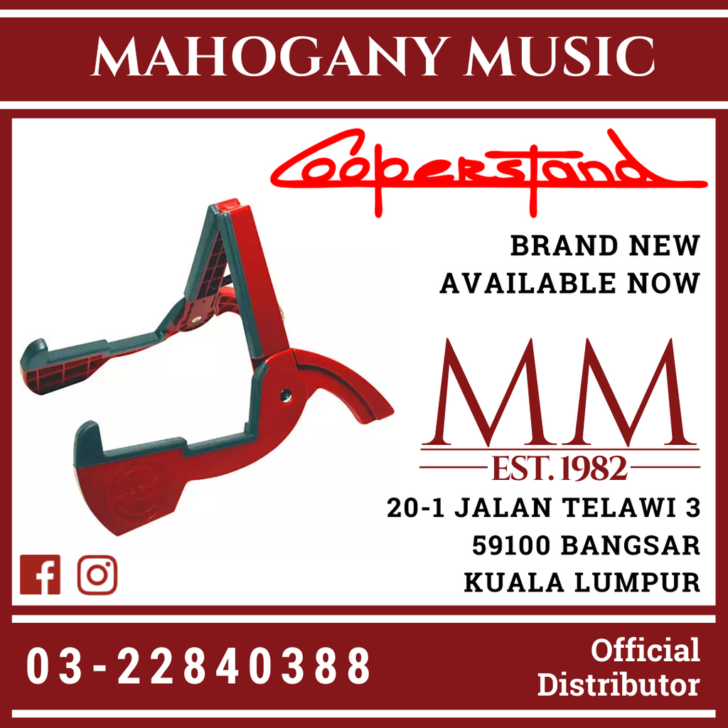 Support Guitare Cooperstand DuroPro Rouge – Pliant, Léger, Robuste Pour Acoustique & Électrique