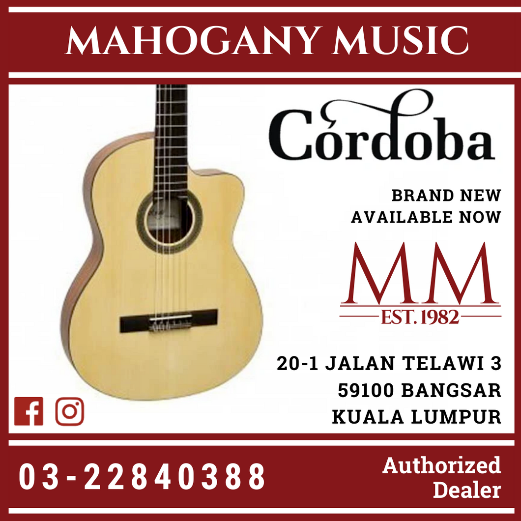 Cordoba Protege C1M-CET - Spruce Top, Mahogany Back & Sides with Pickup, Full Sized Thinline Classical Guitar