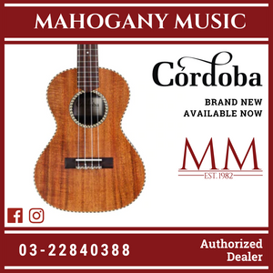 Cordoba 25T Acacia Concert Ukulele - Solid Acacia Top, Figured Acacia Back & Sides (FREE Gator Bag)