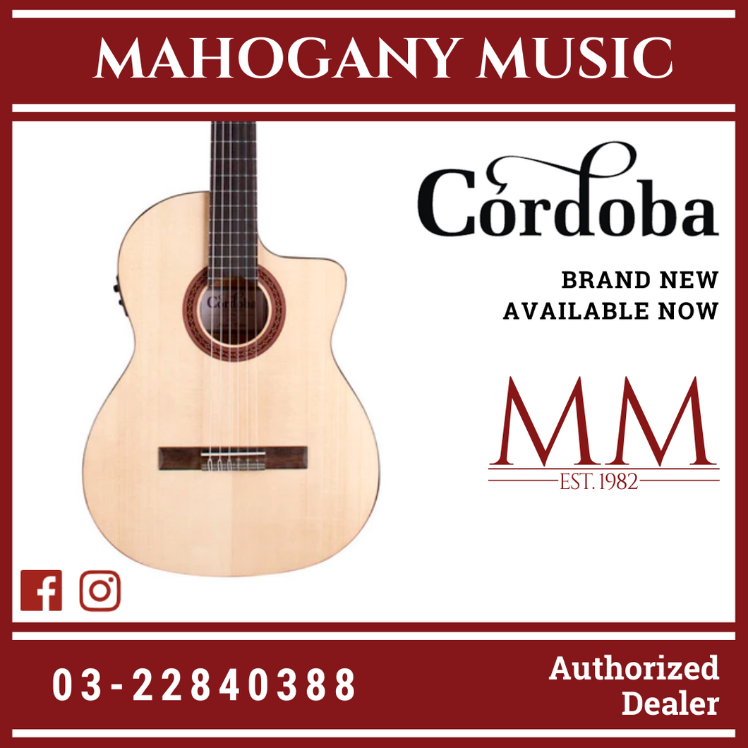 Cordoba C5-CET Limited - Solid Spruce Top, Maple Back & Sides with Pickup with Classical Guitar Bag, Mid Range Thinline Electric-Classical Guitar