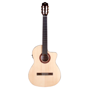 Cordoba C5-CET Limited - Solid Spruce Top, Maple Back & Sides with Pickup with Gator Guitar Case, Mid Range Thinline Electric-Classical Guitar