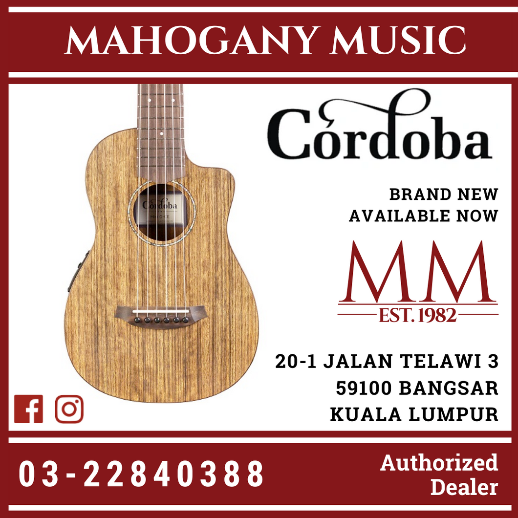 Cordoba Mini O-CE, Nylon String Acoustic-Electric Guitar, Ovangkol Top, Ovangjol Back & Sides With Standard Bag
