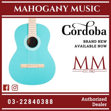Cordoba Protege C1 Matiz Acoustic Guitar With Gig Bag, Spruce Top, Mahogany Back & Side - Aqua