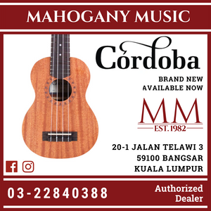 Cordoba Soprano Ukulele Player Pack - Mahogany Top, Mahagony Back & Sides with Gig Bag