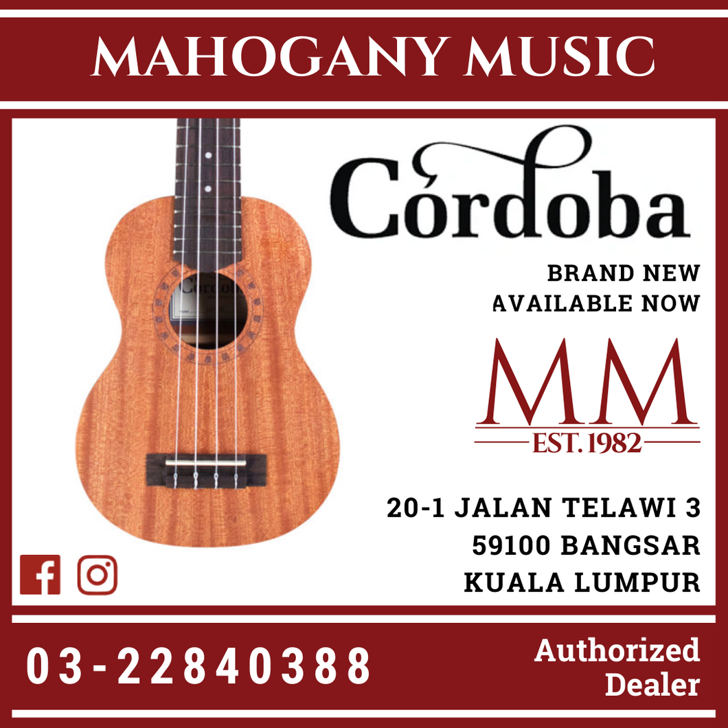 Cordoba Soprano Ukulele Player Pack - Mahogany Top, Mahagony Back & Sides with Gig Bag