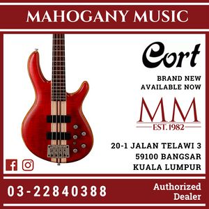 Cort A-4 Open Pore Black Cherry Bass Guitar