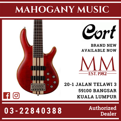 Cort A-5 PLUS FMMH Open Pore Black Cherry Electric Bass Guitar