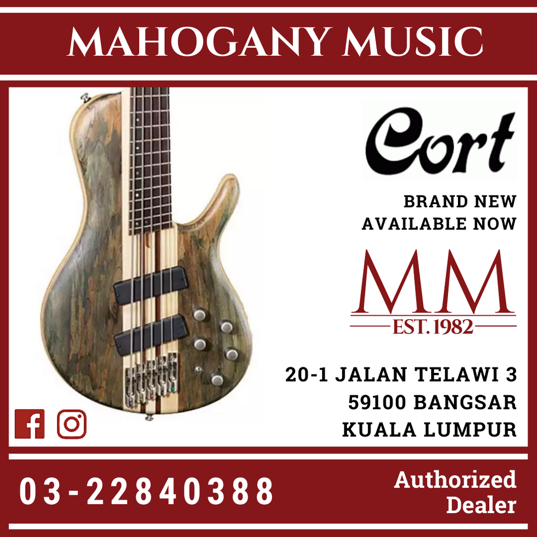 Cort A5 Plus SCMS Open Pore Trans Grey Bass Guitar