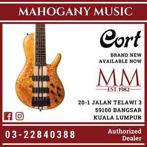 Cort A5 Plus SC Amber Open Pore 5 String Bass Guitar