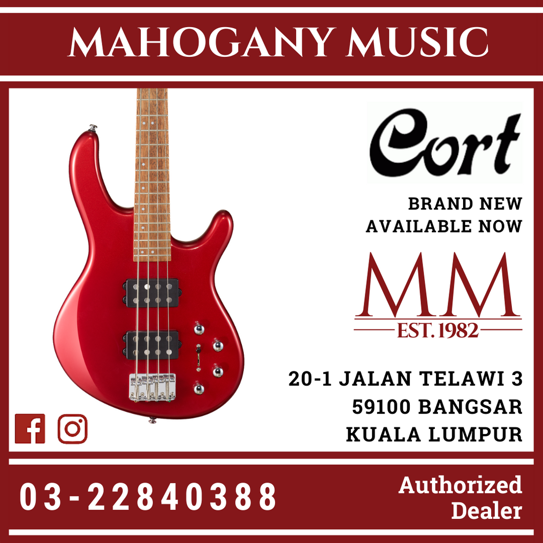 Cort Action HH4 Blood Red Metallic 4 String Electric Bass