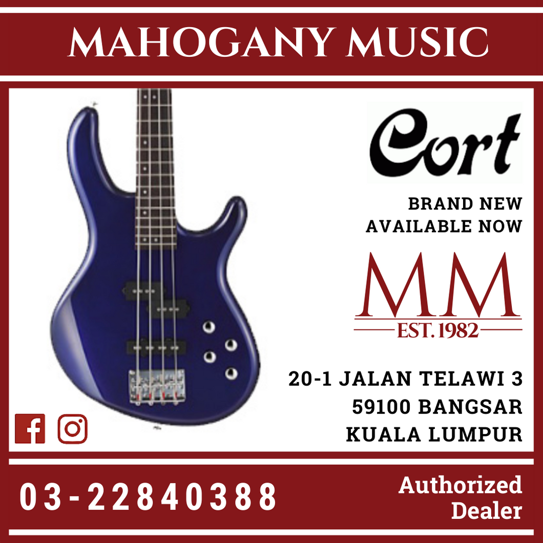 Cort Action Plus Blue Metallic Electric Bass