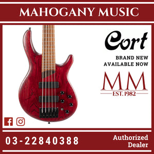 Cort B-5 Open Pore Burgundy Red Element Electric Bass W/Bag