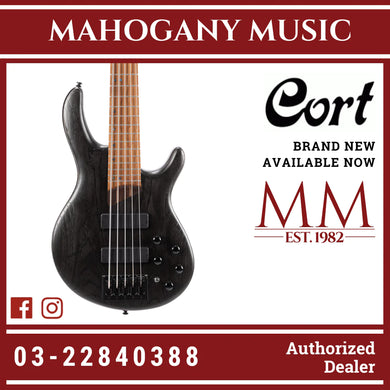 Cort B-5 Open Pore Trans Black Element Electric Bass W/Bag