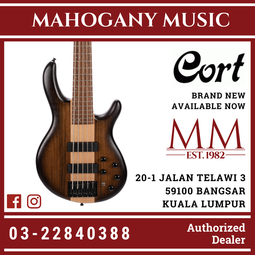 Cort C5 Plus OVMH Antique Brown Burst Electric Bass Guitar