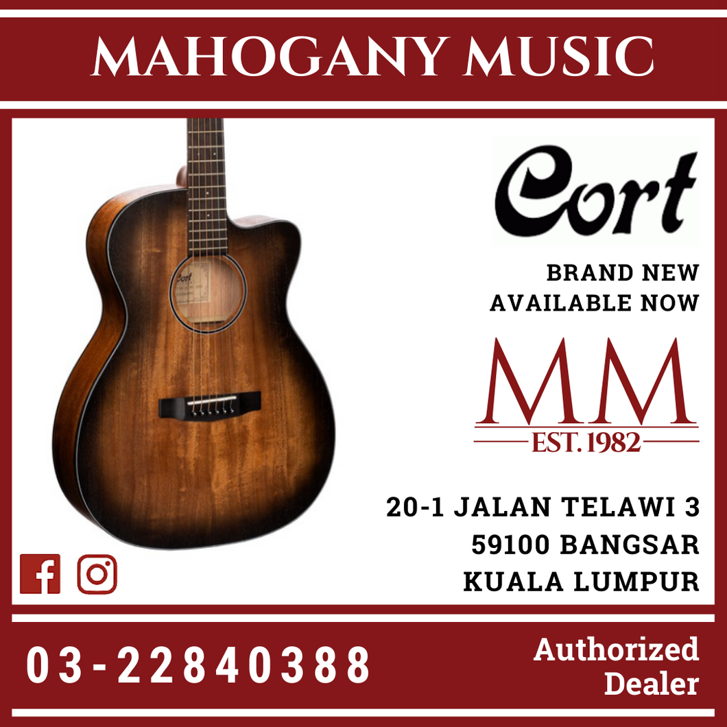 Cort Core-OC All Mahogany Open Pore Black Burst Acoustic Guitar