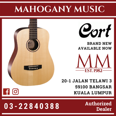 Cort Earth Mini-F Adirondack Open Pore Acoustic Guitar