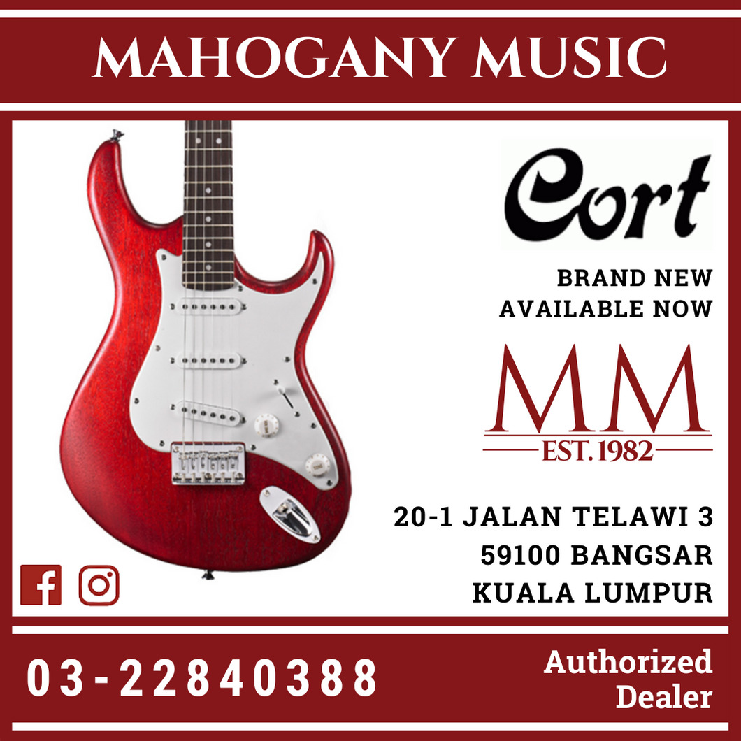 Cort G-100 Open Pore Black Cherry Ele Guitar W/Bag