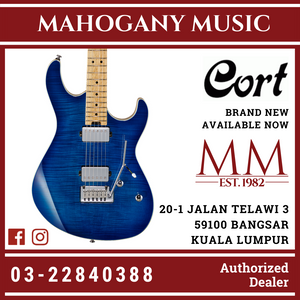 Cort G-290FATII Bright Blue Burst Roasted Maple Neck Electric Guitar