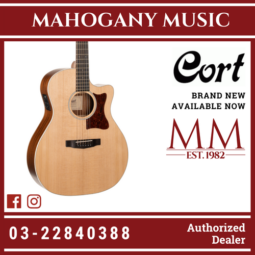 Cort GA-1E Grand Regal Open Pore Natural Acoustic Guitar W/Bag